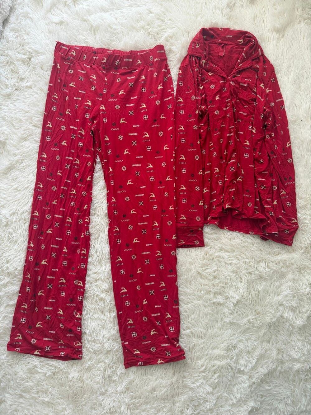 Red skims size M pajama set pants and shirt